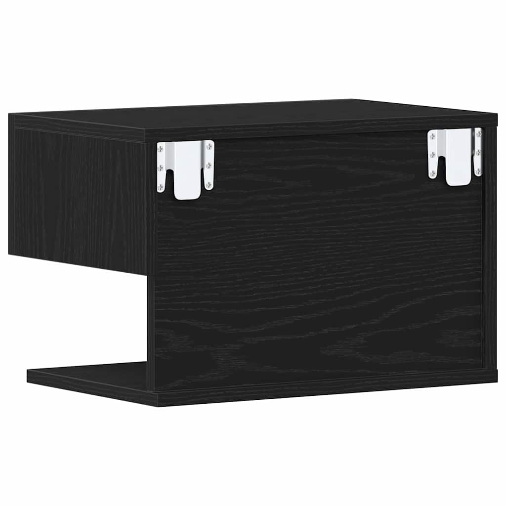 Nachttisch Schwarz Eichen-Optik 46 x 30 x 30 cm Holzwerkstoff