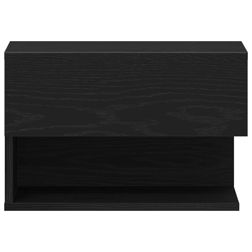 Nachttisch Schwarz Eichen-Optik 46 x 30 x 30 cm Holzwerkstoff
