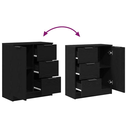 Sideboard Schwarz Eichen-Optik 60 x 30 x 70 cm Holzwerkstoff