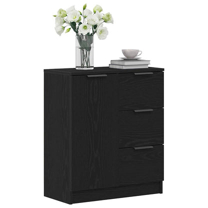 Sideboard Schwarz Eichen-Optik 60 x 30 x 70 cm Holzwerkstoff