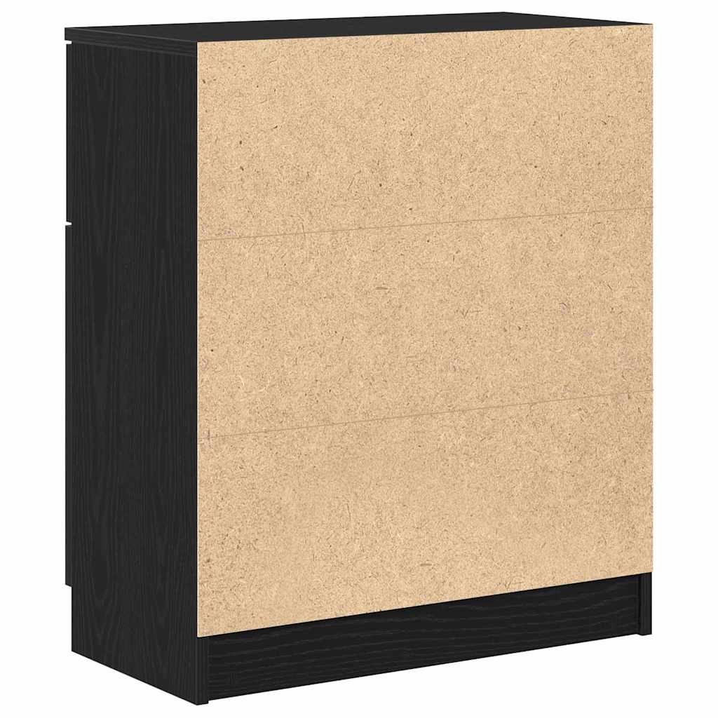 Sideboard Schwarz Eichen-Optik 60 x 30 x 70 cm Holzwerkstoff