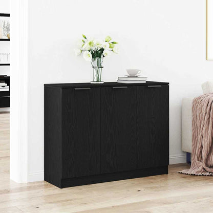 Sideboard Schwarz Eichen-Optik 90,5 x 30 x 70 cm Holzwerkstoff