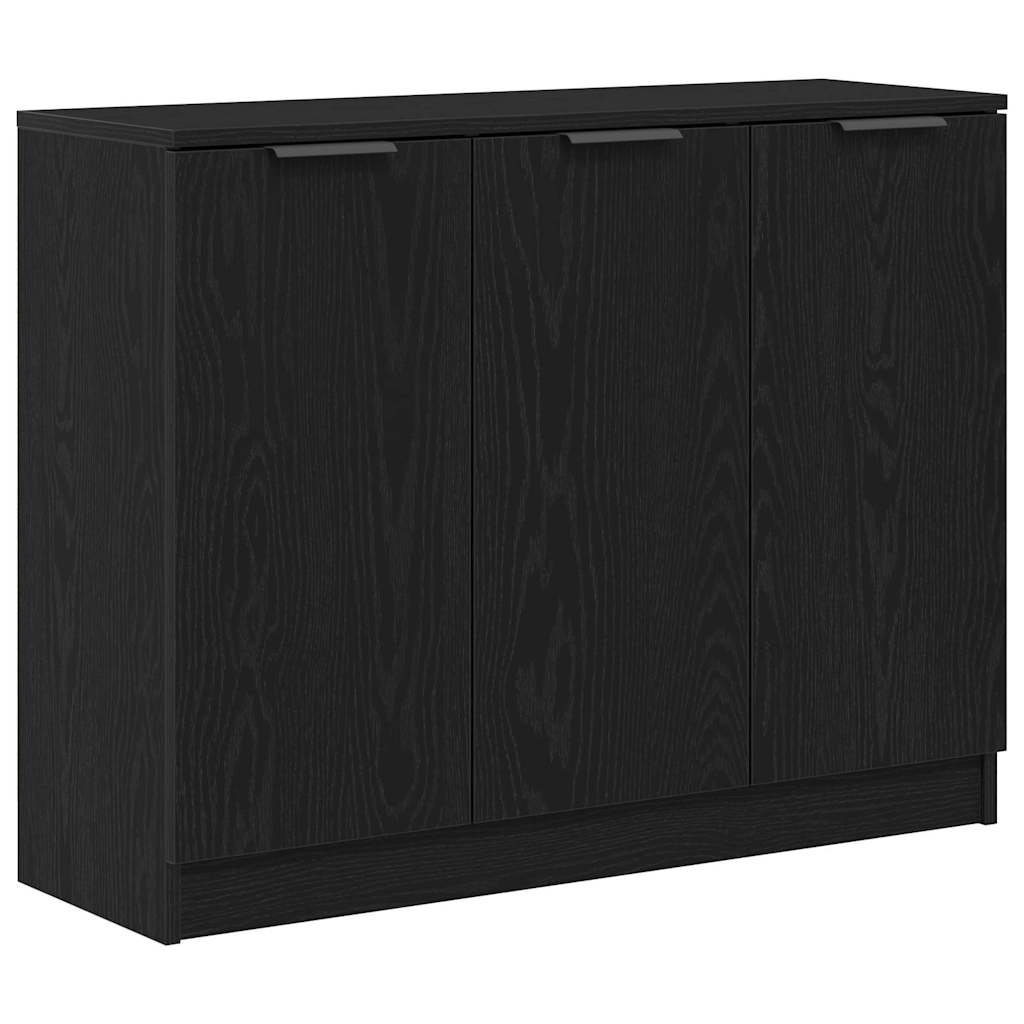 Sideboard Schwarz Eichen-Optik 90,5 x 30 x 70 cm Holzwerkstoff