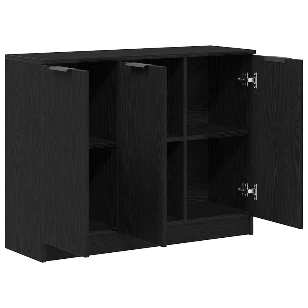 Sideboard Schwarz Eichen-Optik 90,5 x 30 x 70 cm Holzwerkstoff