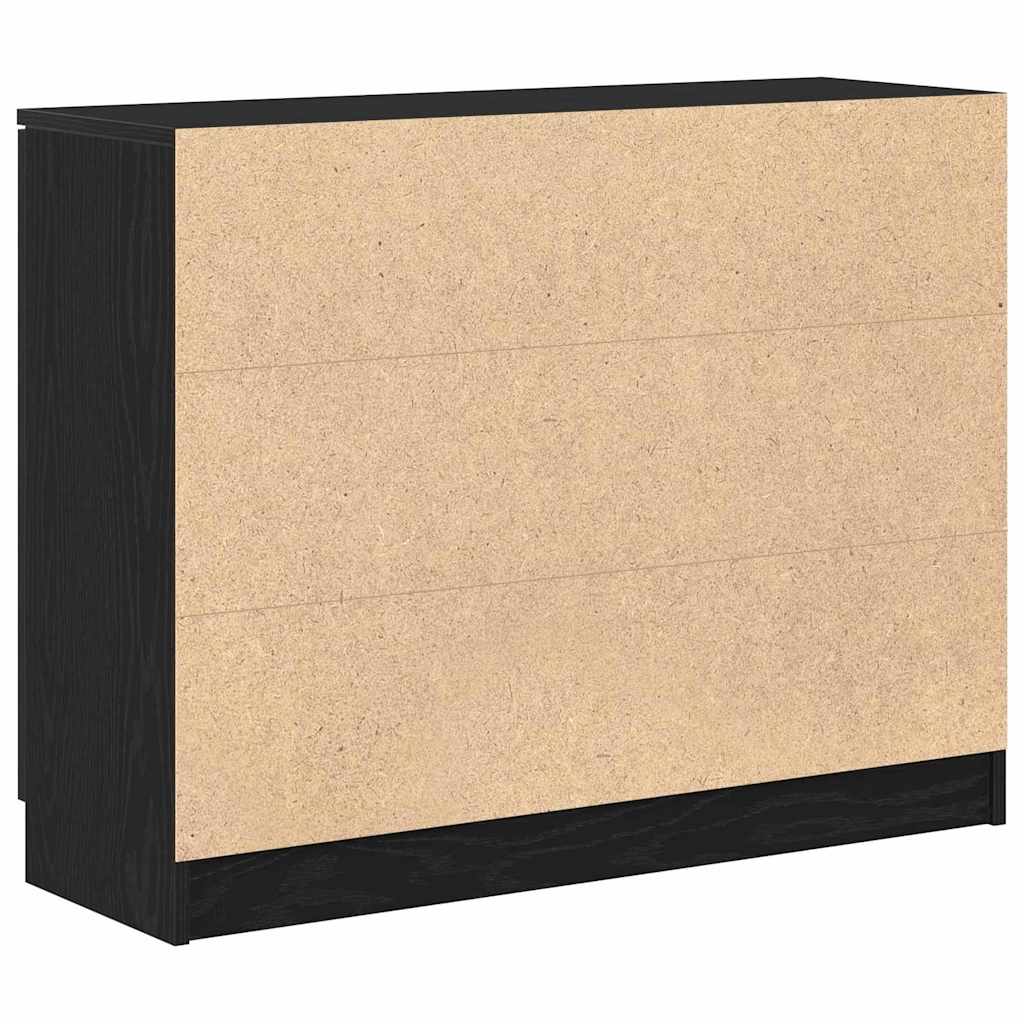 Sideboard Schwarz Eichen-Optik 90,5 x 30 x 70 cm Holzwerkstoff