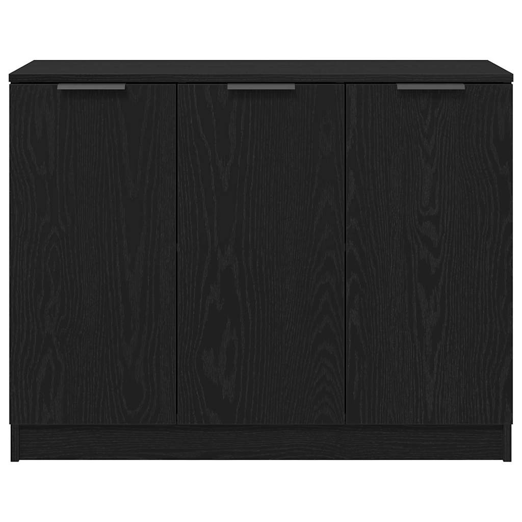 Sideboard Schwarz Eichen-Optik 90,5 x 30 x 70 cm Holzwerkstoff