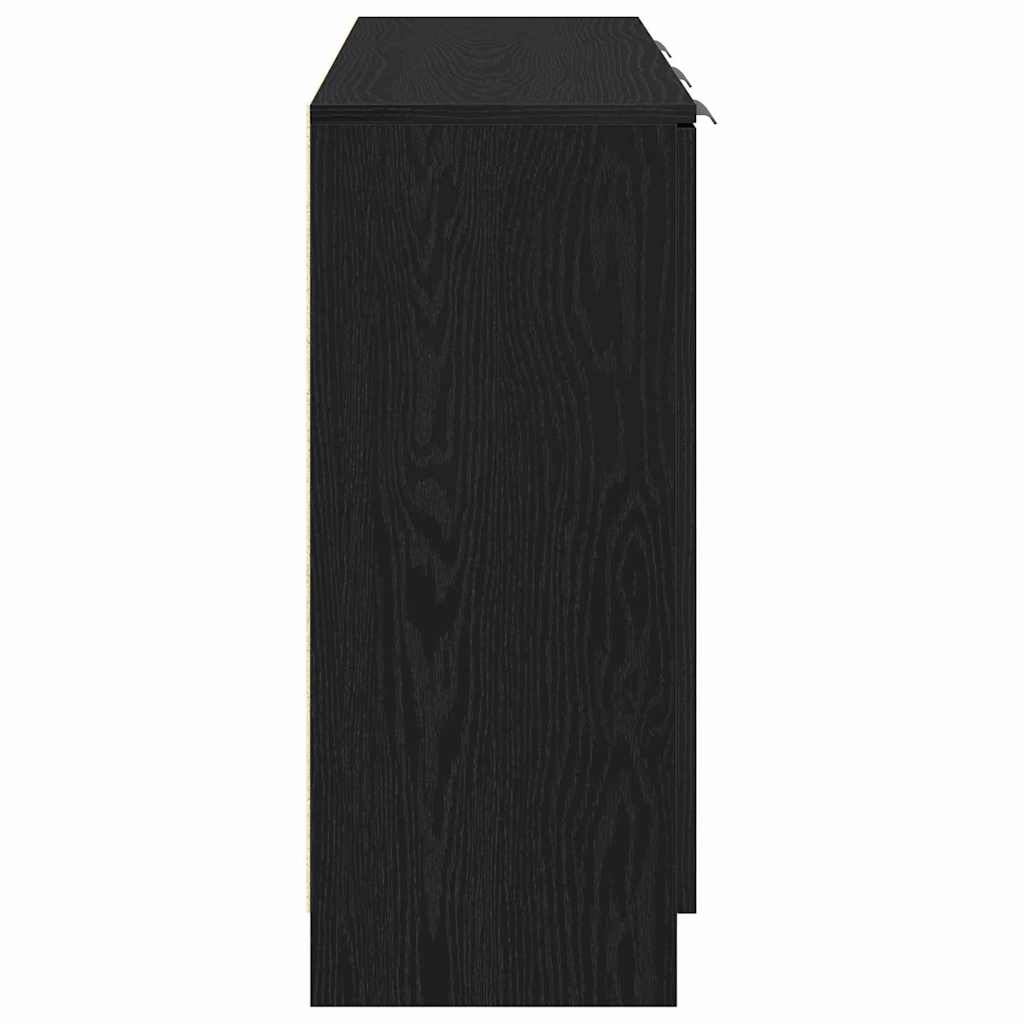Sideboard Schwarz Eichen-Optik 90,5 x 30 x 70 cm Holzwerkstoff
