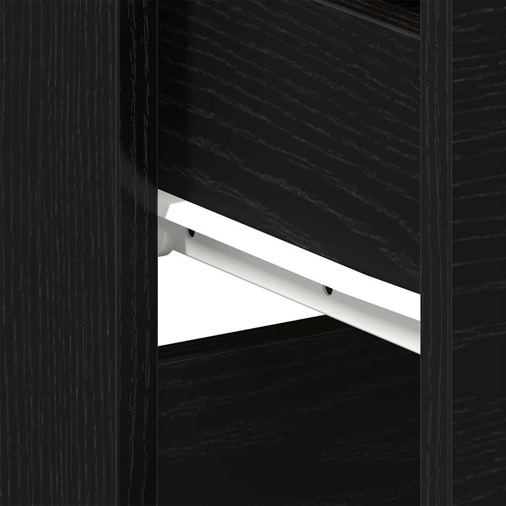Nachttisch Schwarz Eichen-Optik 40 x 36 x 65 cm Holzwerkstoff