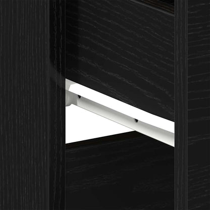 Nachttisch Schwarz Eichen-Optik 40 x 36 x 65 cm Holzwerkstoff