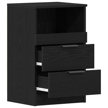 Nachttisch 2 stk. Schwarz Eichen-Optik 40 x 36 x 65 cm