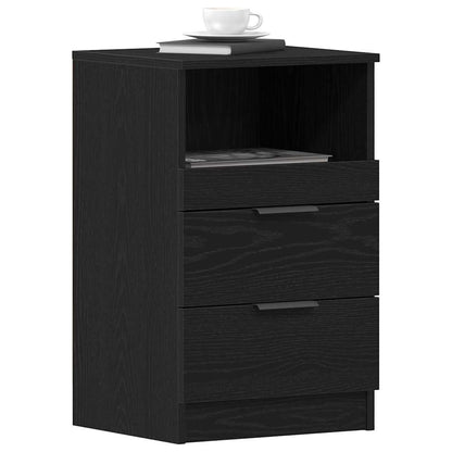 Nachttisch 2 stk. Schwarz Eichen-Optik 40 x 36 x 65 cm