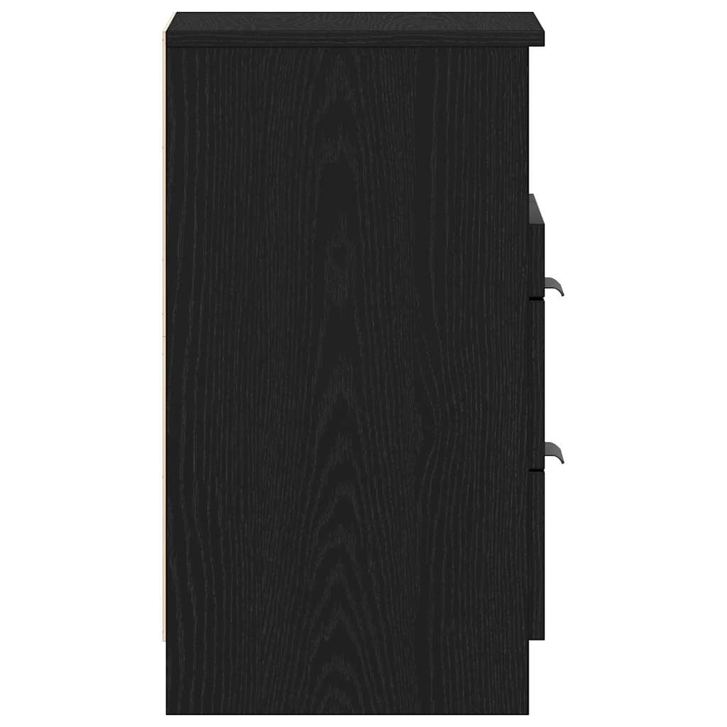 Nachttisch 2 stk. Schwarz Eichen-Optik 40 x 36 x 65 cm