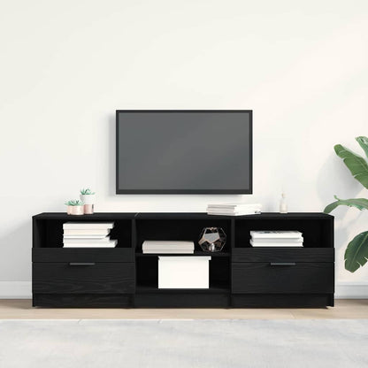 TV-Schränk 150 x 33,5 x 45 cm Schwarz Eichen-Optik