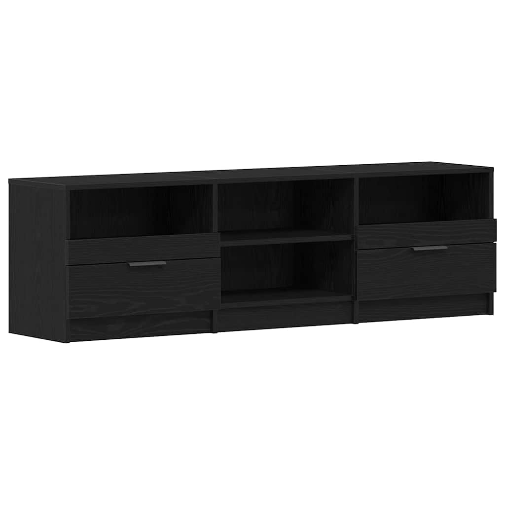 TV-Schränk 150 x 33,5 x 45 cm Schwarz Eichen-Optik