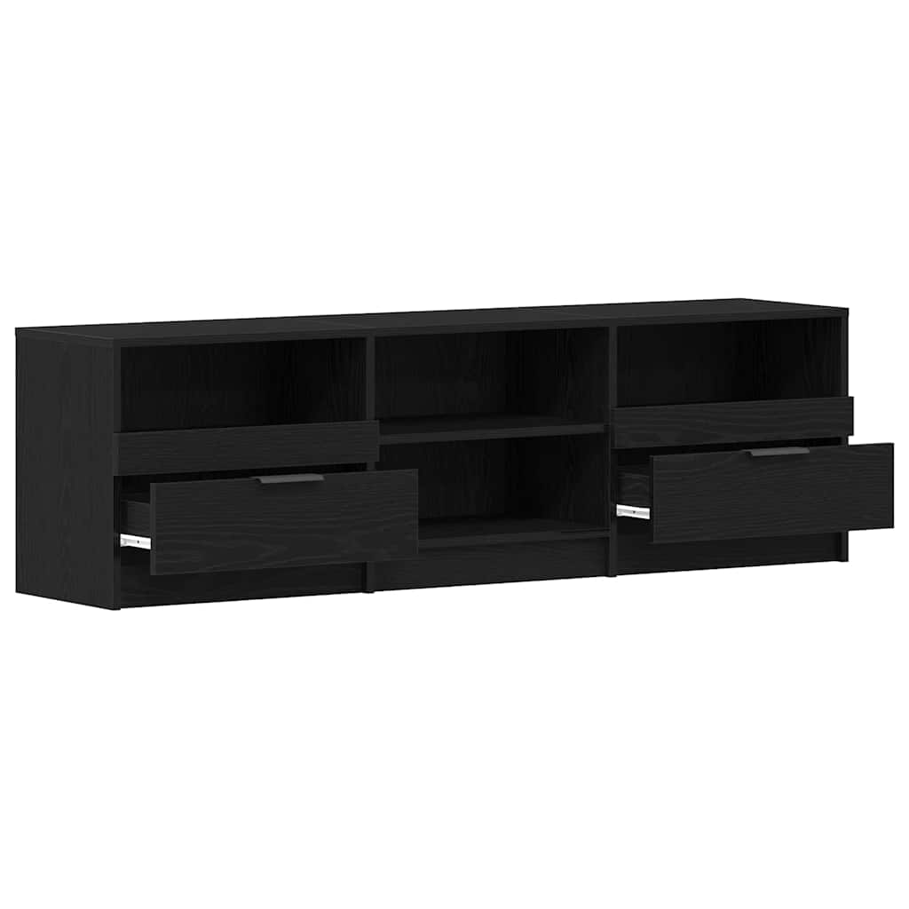 TV-Schränk 150 x 33,5 x 45 cm Schwarz Eichen-Optik