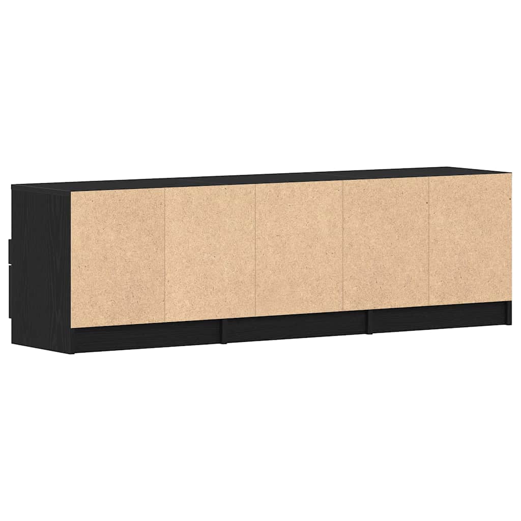 TV-Schränk 150 x 33,5 x 45 cm Schwarz Eichen-Optik