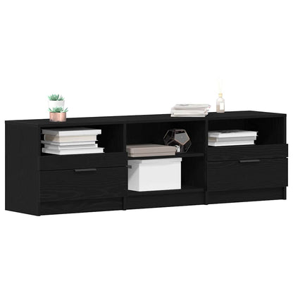 TV-Schränk 150 x 33,5 x 45 cm Schwarz Eichen-Optik