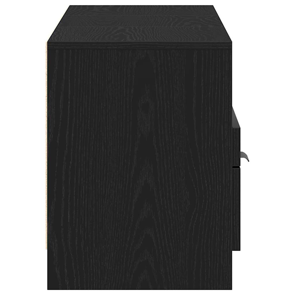 TV-Schränk 150 x 33,5 x 45 cm Schwarz Eichen-Optik