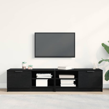 TV-Schränk 2 stk. Schwarz Eichen-Optik Holzwerkstoff