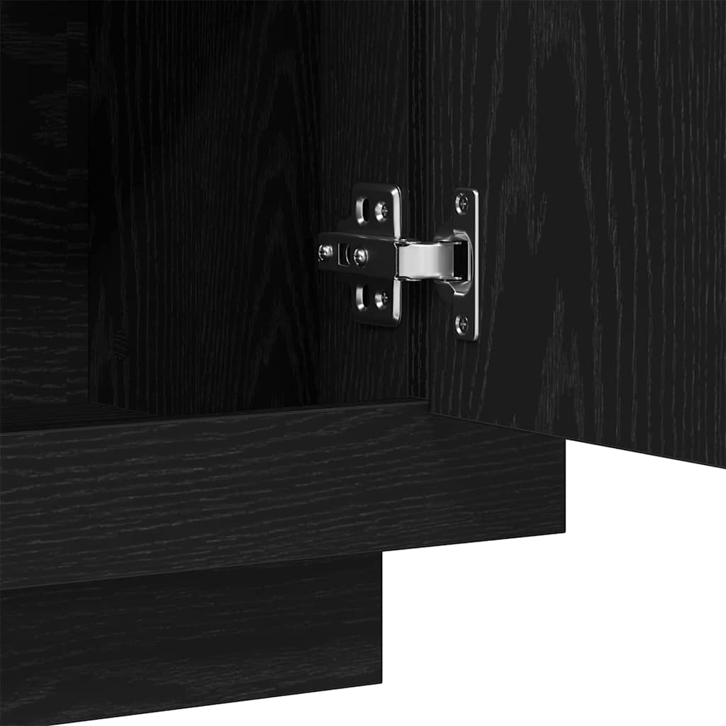 Sideboard Schwarz Eichen-Optik 80 x 40 x 75 cm Holzwerkstoff