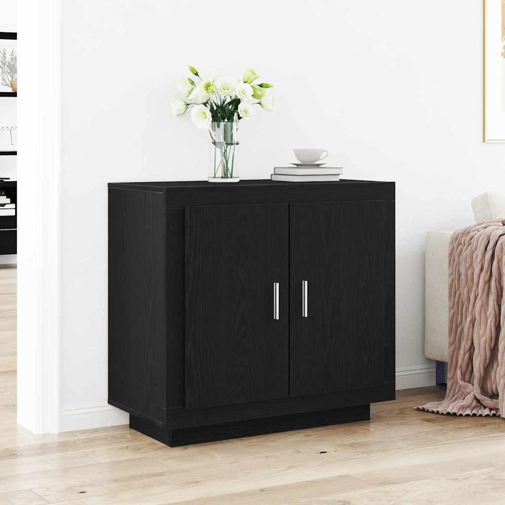 Sideboard Schwarz Eichen-Optik 80 x 40 x 75 cm Holzwerkstoff