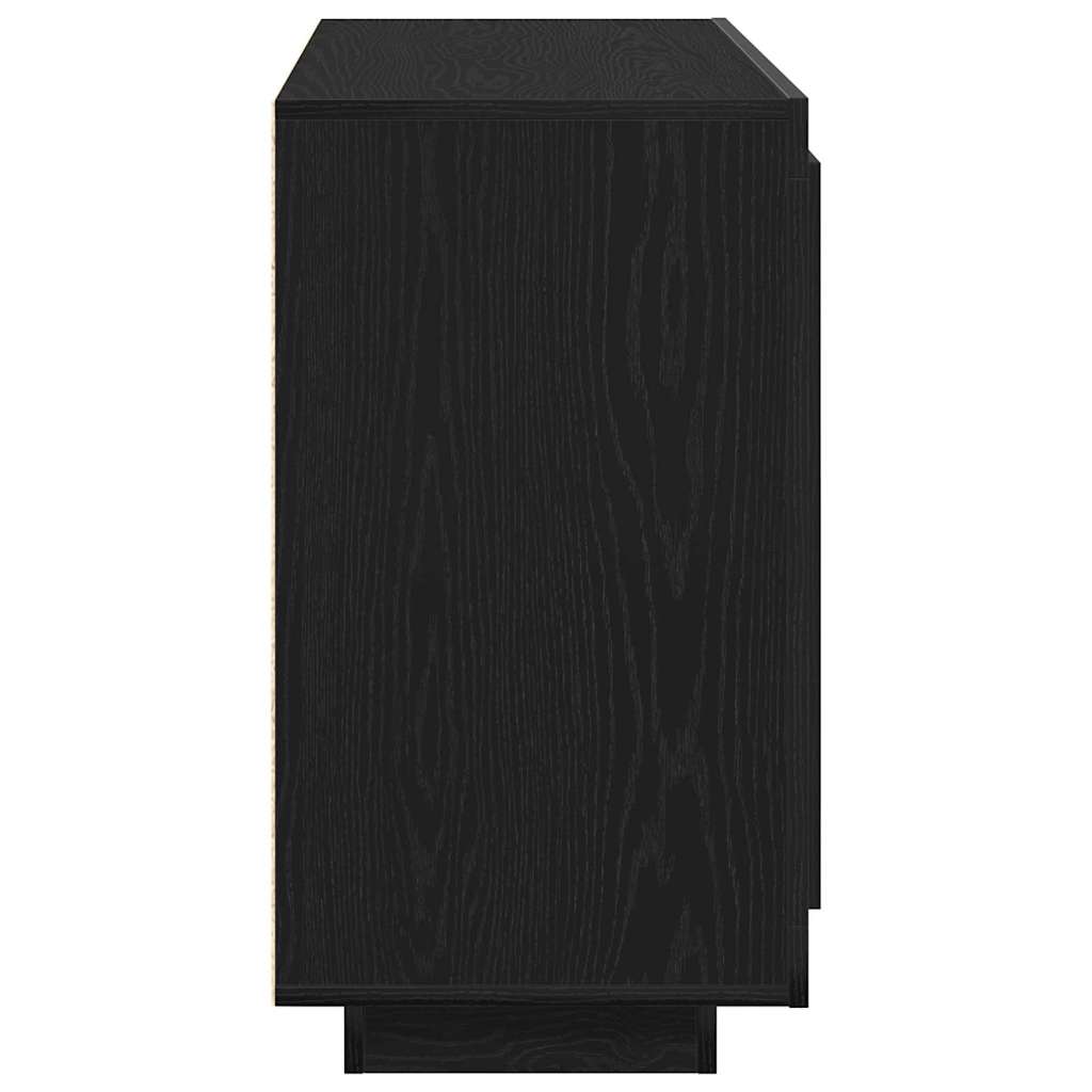 Sideboard Schwarz Eichen-Optik 80 x 40 x 75 cm Holzwerkstoff