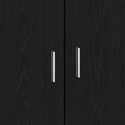 Sideboard Schwarz Eichen-Optik 92 x 35 x 75 cm Holzwerkstoff