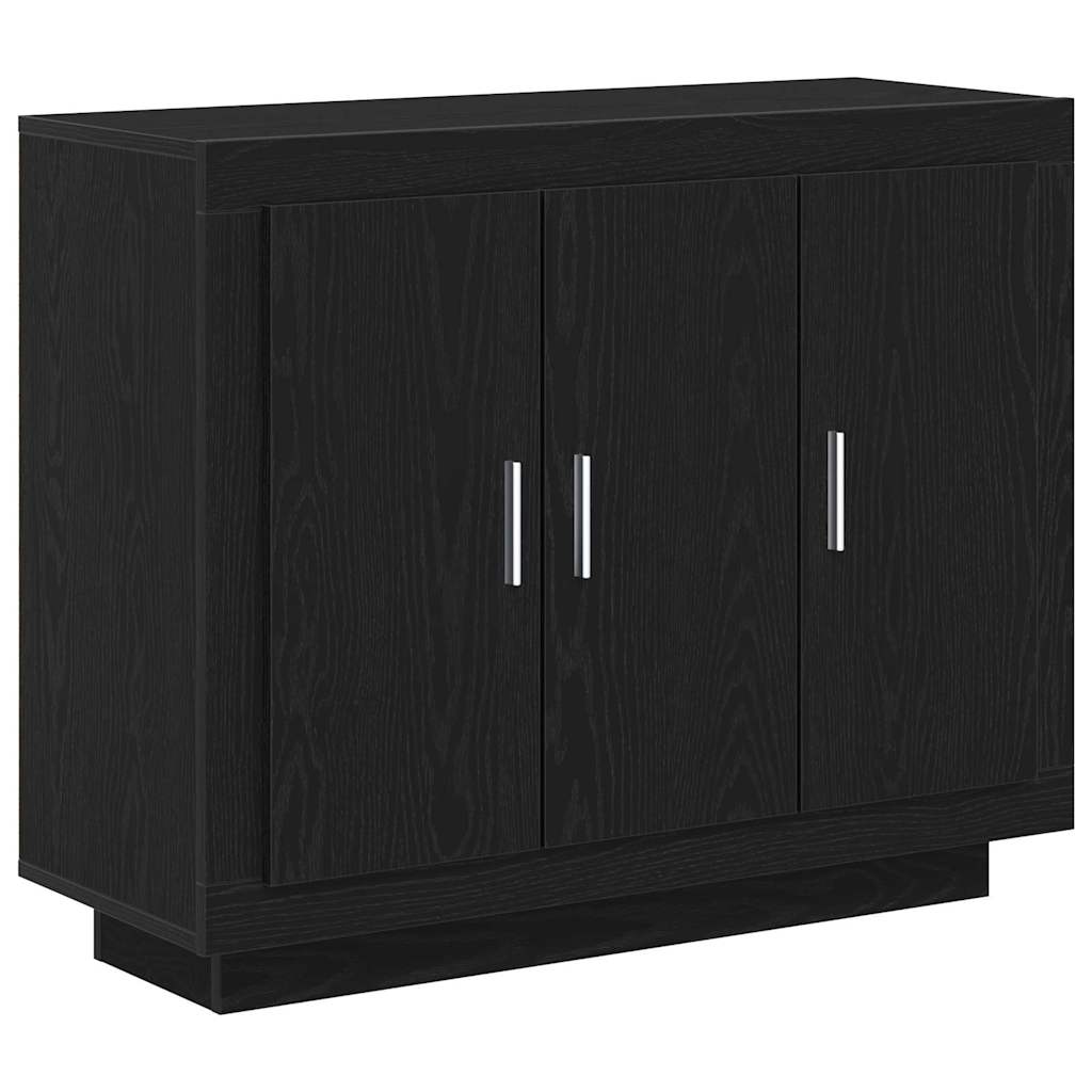 Sideboard Schwarz Eichen-Optik 92 x 35 x 75 cm Holzwerkstoff