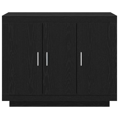 Sideboard Schwarz Eichen-Optik 92 x 35 x 75 cm Holzwerkstoff
