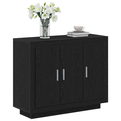 Sideboard Schwarz Eichen-Optik 92 x 35 x 75 cm Holzwerkstoff