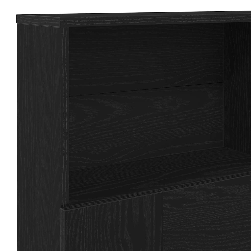 Kopfteil Schrank Schwarz Eichen-Optik Holzwerkstoff