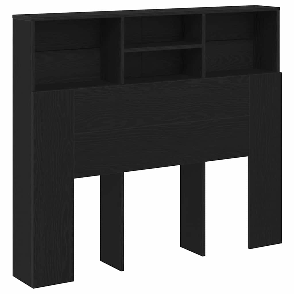 Kopfteil Schrank Schwarz Eichen-Optik Holzwerkstoff
