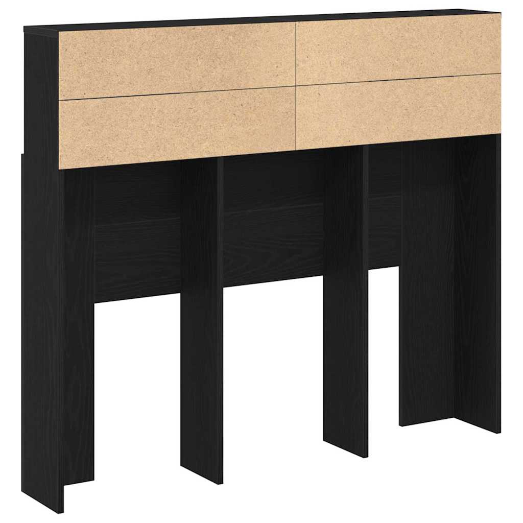 Kopfteil Schrank Schwarz Eichen-Optik Holzwerkstoff