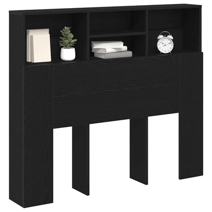 Kopfteil Schrank Schwarz Eichen-Optik Holzwerkstoff