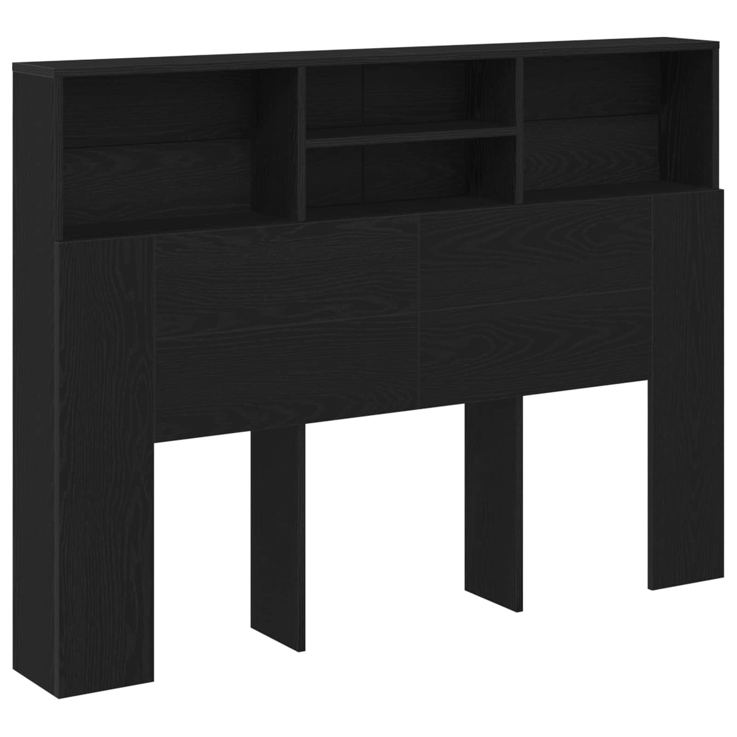 Kopfteil Schrank Schwarz Eichen-Optik Holzwerkstoff