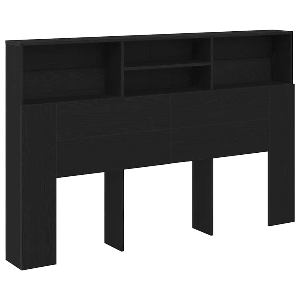 Kopfteil Schrank Schwarz Eichen-Optik Holzwerkstoff