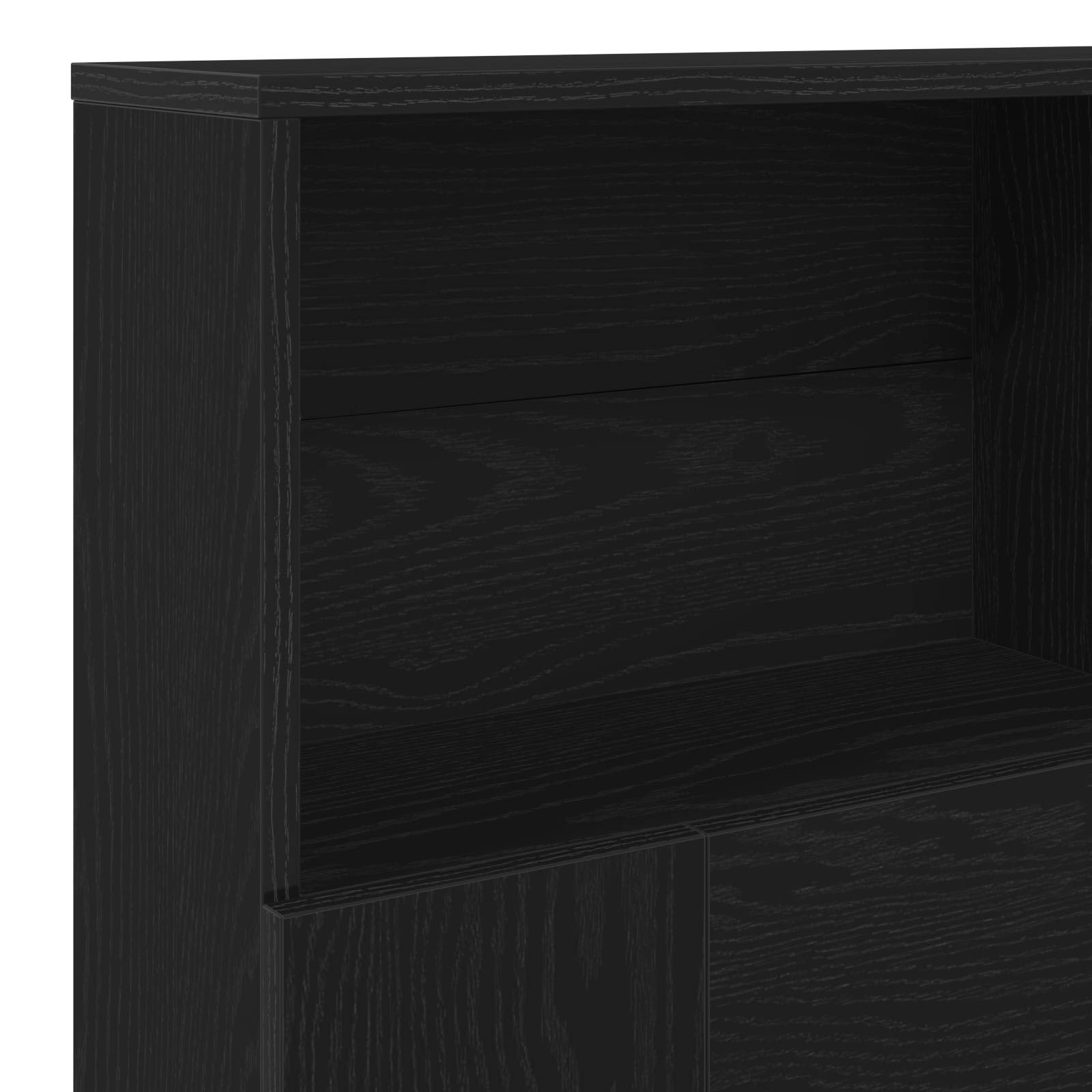 Kopfteil Schrank Schwarz Eichen-Optik Holzwerkstoff