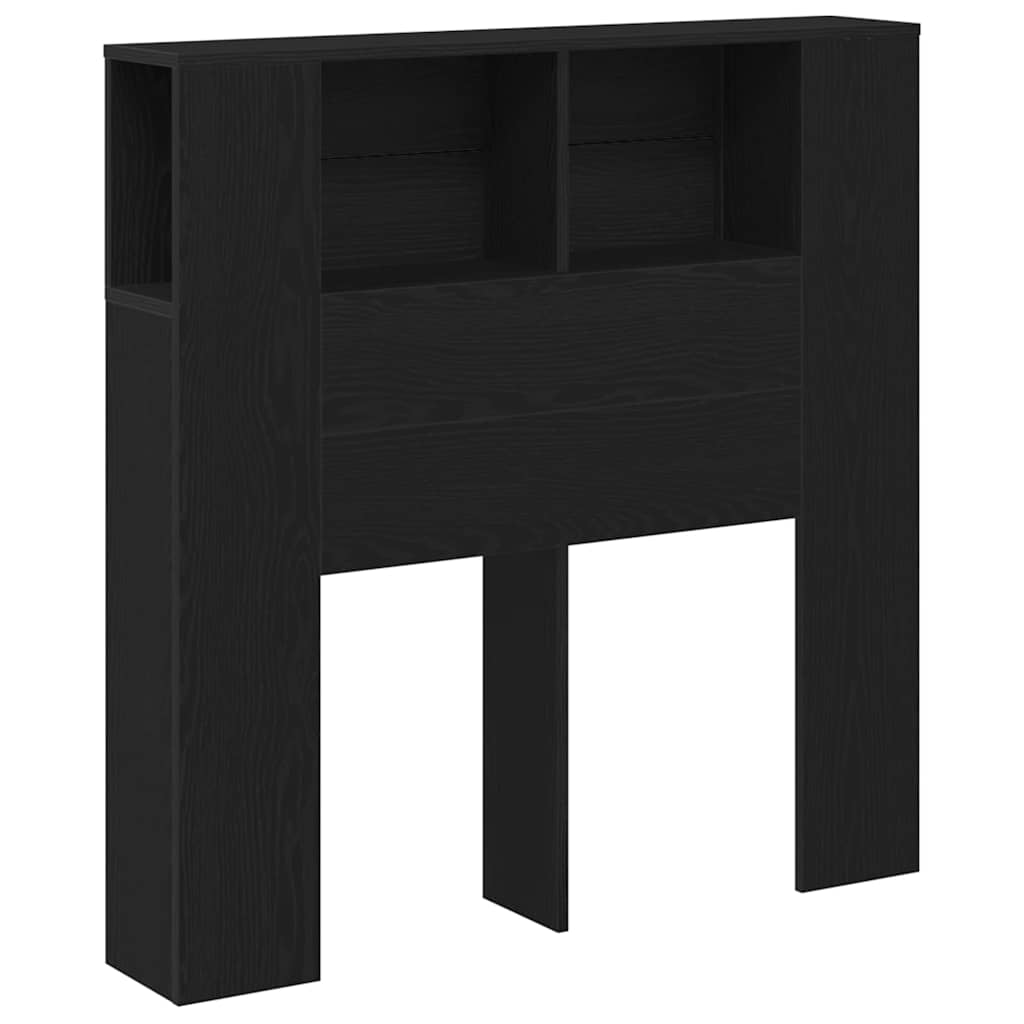 Kopfteil Schrank Schwarz Eichen-Optik Holzwerkstoff