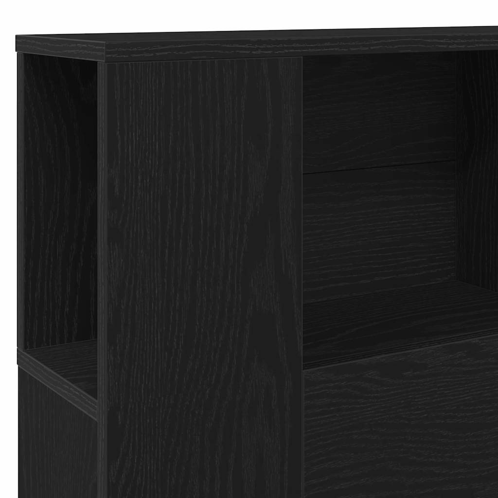 Kopfteil Schrank Schwarz Eichen-Optik Holzwerkstoff