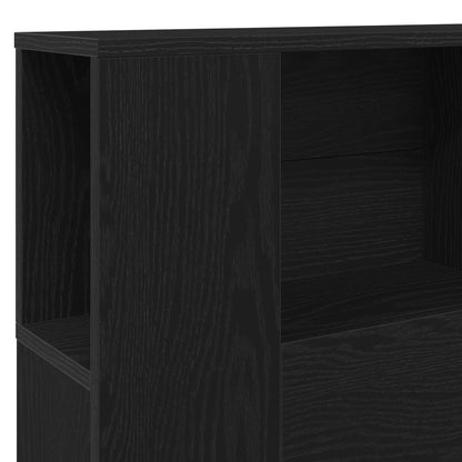 Kopfteil Schrank Schwarz Eichen-Optik Holzwerkstoff