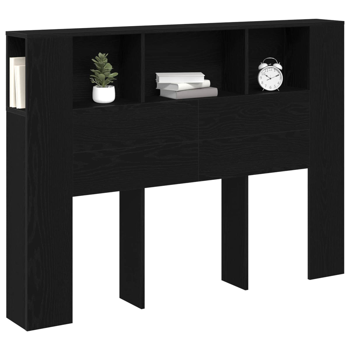 Kopfteil Schrank Schwarz Eichen-Optik Holzwerkstoff