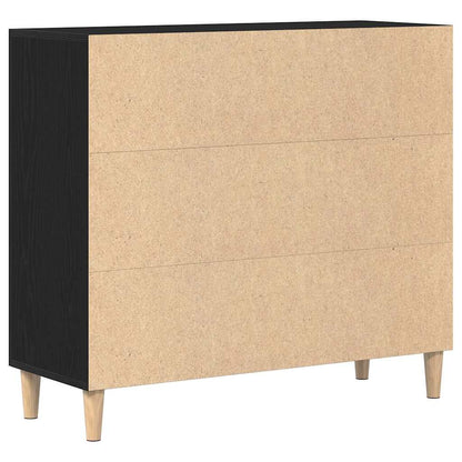 Sideboard Schwarz Eichen-Optik 90 x 34 x 80 cm Holzwerkstoff