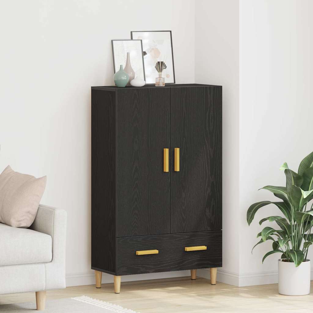 Highboard Schwarz Eichen-Optik 70 x 31 x 115 cm Holzwerkstoff