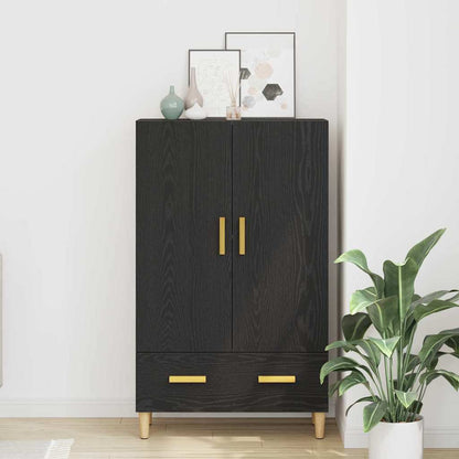 Highboard Schwarz Eichen-Optik 70 x 31 x 115 cm Holzwerkstoff