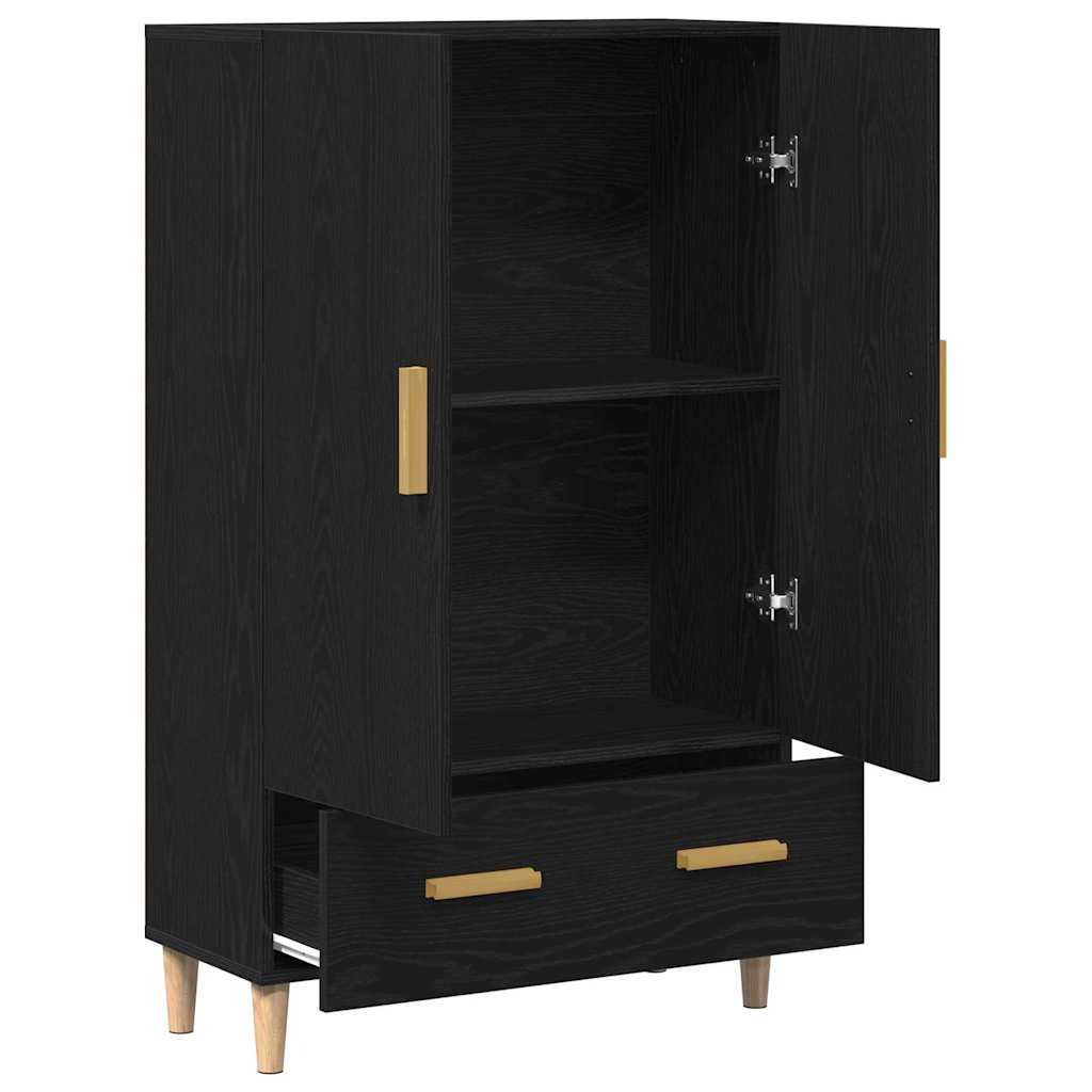 Highboard Schwarz Eichen-Optik 70 x 31 x 115 cm Holzwerkstoff