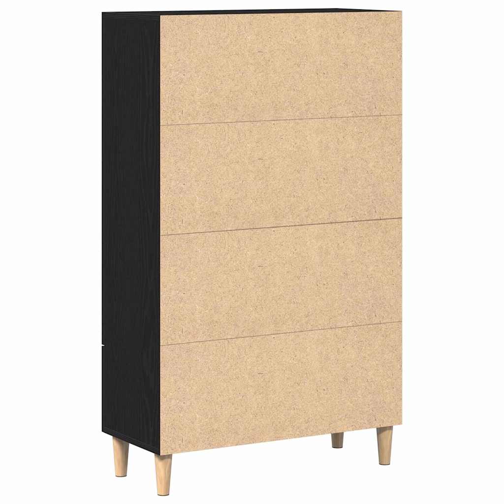 Highboard Schwarz Eichen-Optik 70 x 31 x 115 cm Holzwerkstoff
