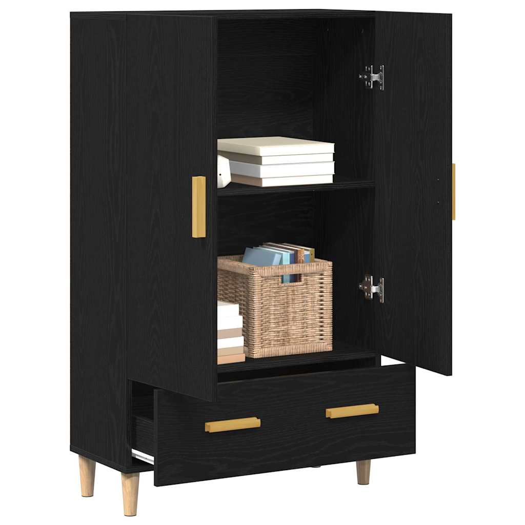 Highboard Schwarz Eichen-Optik 70 x 31 x 115 cm Holzwerkstoff