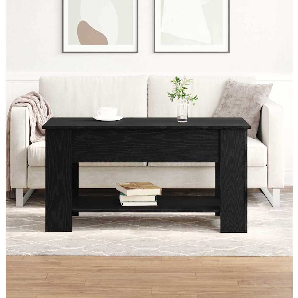 Couchtisch Schwarz Eichen-Optik 101 x 49 x 52 cm Holzwerkstoff