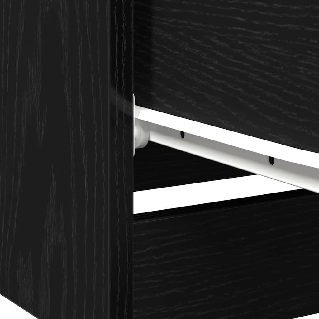 Nachttisch Schwarz Eichen-Optik 40 x 65 x 65 cm Holzwerkstoff