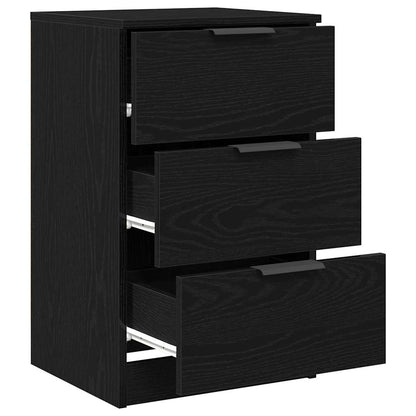 Nachttisch Schwarz Eichen-Optik 40 x 65 x 65 cm Holzwerkstoff